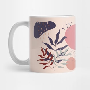 Abstract shapes and tropical leaves digital design Mug